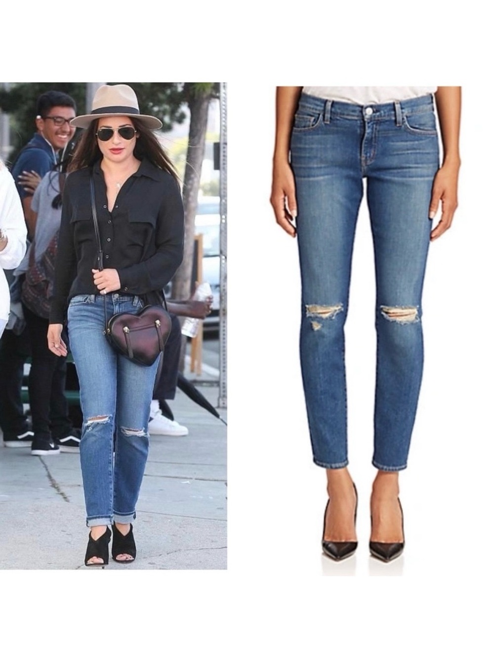 L’Agence Mon Jules The Perfect Fit Skinny Straight Jeans: Authentique Distressed